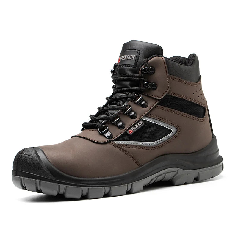ZP Waterproof Leather Dual Density PU Sole Industrial Boots Breathable Black Men Steel Toe Price Fashion Saftey Safety Shoes Shield Tread
