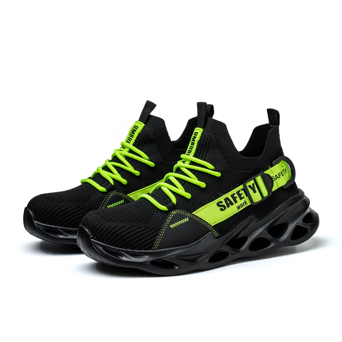 Men's Black Mesh Breathable Steel Toe Work Safety Shoes Light Weight Anti-Smashing Non-Slip Casual Office for Winter Factory Use Shield Tread