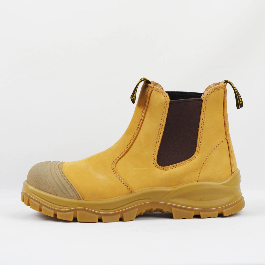 Waterproof Cow Leather Anti slip Construction Mid Cut Chelsea Cowhide PU+rubber Sole Alkali Acid Oil Resistant Safety Shoes Shield Tread