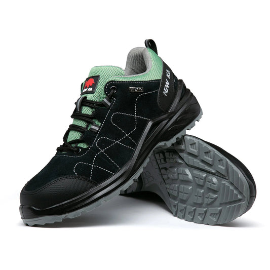 Dropshipping Steel Toe Dual Density PU Sole Comfortable Mesh Suede Leather Upper Men Casual Custom Logo Safety Shoes Shield Tread