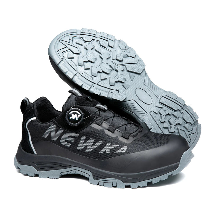 Top Quality Steel Toe Non-Slip Dual Density PU Sole Comfortable Mesh Upper Metal Long Men Casual Custom Logo Safety Shoes Shield Tread