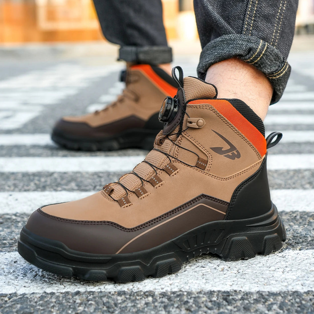 In Stock New Style Quick Lacing Steel Toe Safety Shoes Summer Breathable Anti-Blocking Anti-Smashing Impact Resistance Boots Shield Tread
