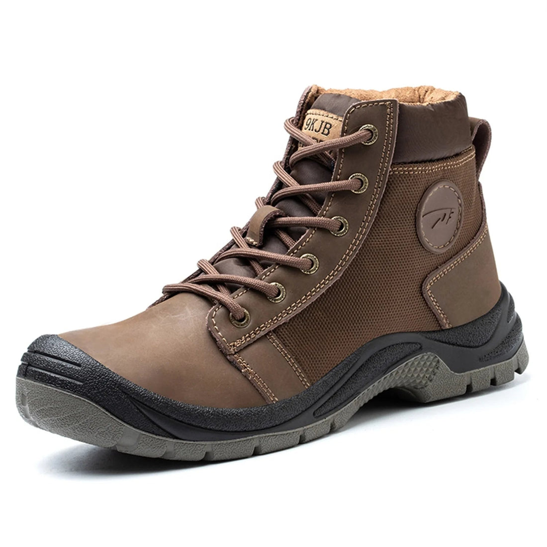 Oil Resistant Waterproof Black High Cut Crazy Horse Leather 1 Pair Welder Funky Steeltoe Men Shoes Safety Boots for Woman Shield Tread
