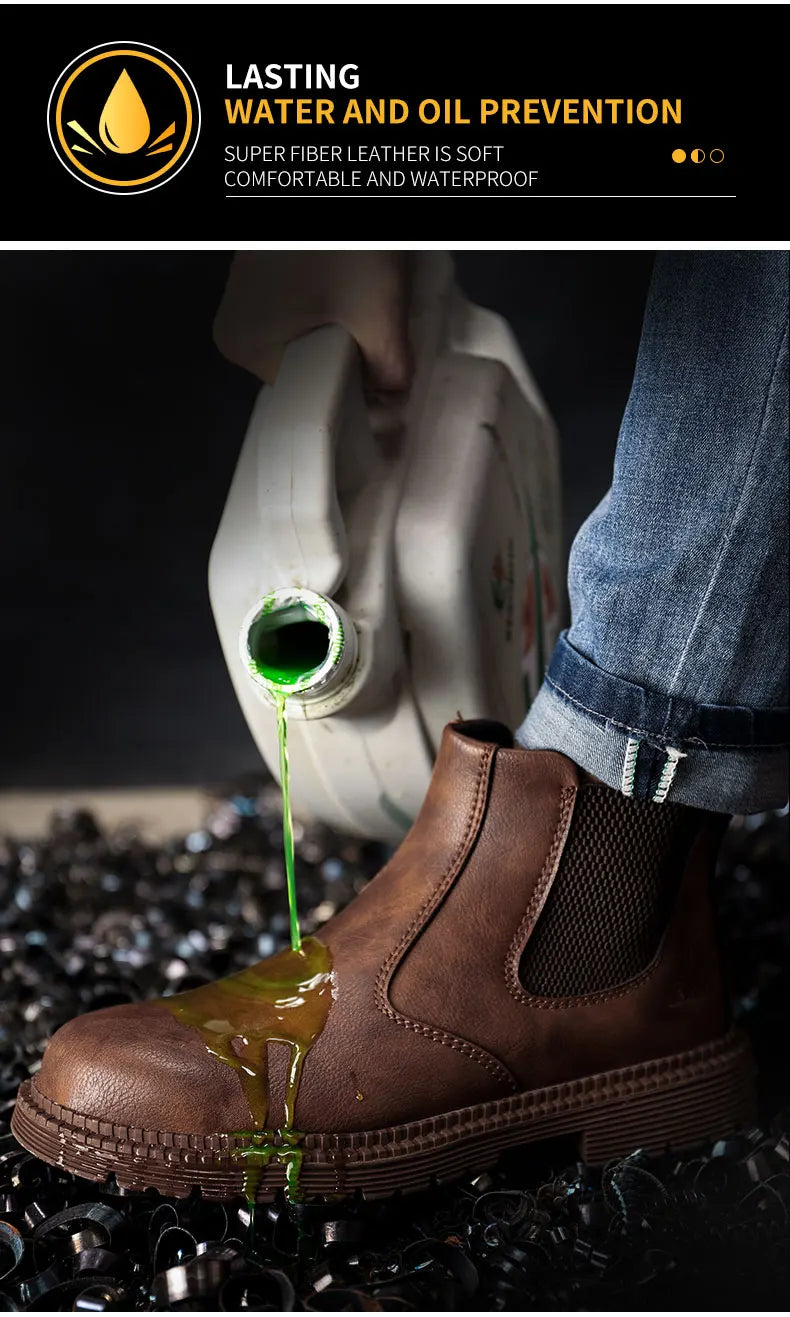 Waterproof Chelsea Steel Toe Work Boots: Leather, Durable Shield Tread