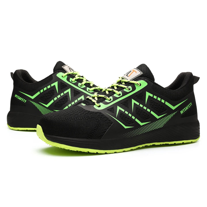 Men's NEW Fashion Sport Comfortable Breathable Steel Toe Work Safety Shoes Light Weight-for Fall/Winter Factory Use Shield Tread