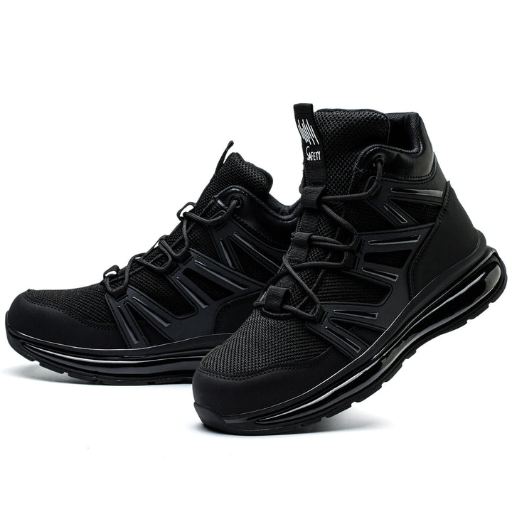 New Arrivals Air Cushion Sole Light Weight Breathable Upper Anti-smashing Metal Non Slip Work Men Steel Toe Safety Shoes Shield Tread