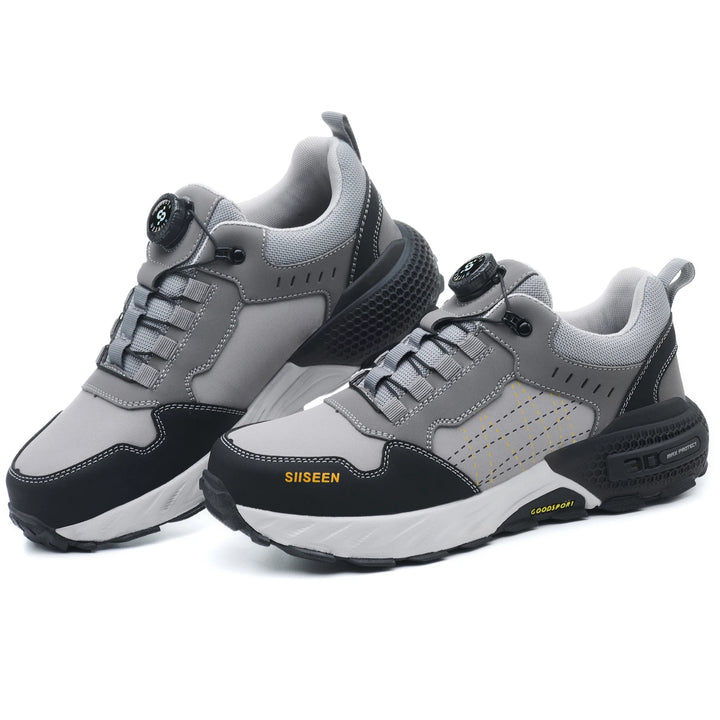 Fashion Steel Toe Fashion Style Lightweight Rubber Sole Comfortable Mesh Upper Metal Long Men Casual Custom Logo Safety Shoes Shield Tread