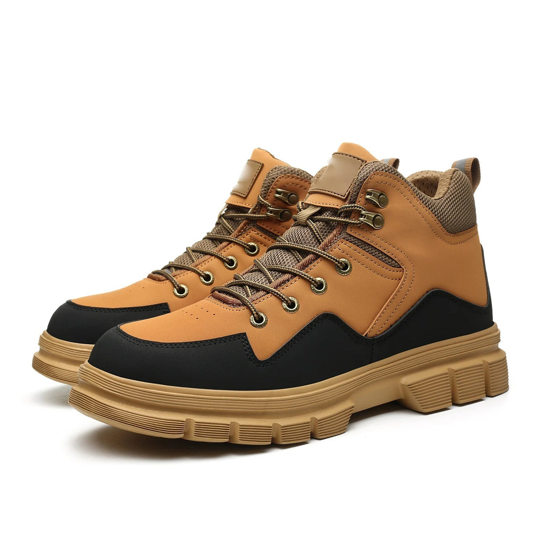 ShieldTread Men’s Mid-Cut Safety Boots – Steel Toe, Kevlar Puncture-Proof, Lightweight Outdoor Work Shoes Shield Tread