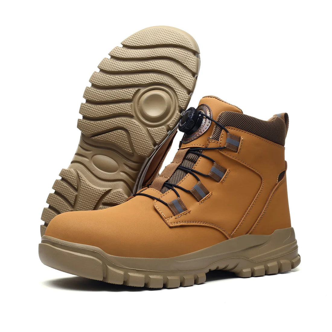 2025 Latest Ergonomic Nail Proof Quickly Lace Knob Shoelaces Mesh Lining Stelltoe Safety Shoes for Man Good Quality Shield Tread