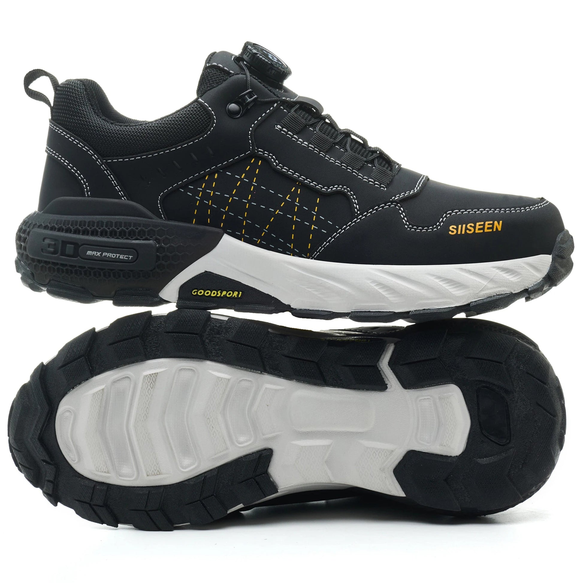 Fashion Style Lightweight Rubber Sole Steel Toe Comfortable Mesh Upper Metal Long Men Casual Custom Logo Safety Shoes Shield Tread