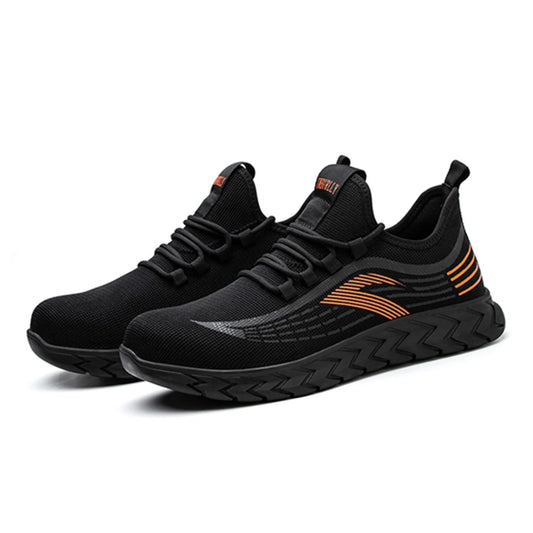 Women's Lightweight Breathable Mesh Upper Sports Safety Shoes Anti-Slip Steel Toe Low Cut Winter Construction Features Summer Shield Tread