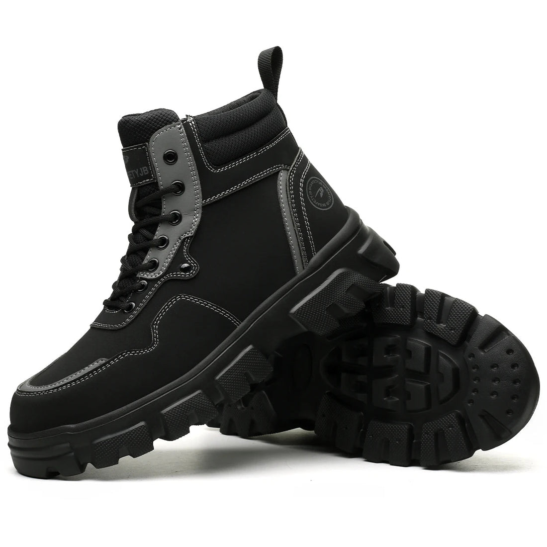 Men’s Mid-Cut Steel Toe Safety Boots – Slip-Resistant Ankle Work Shoes Shield Tread