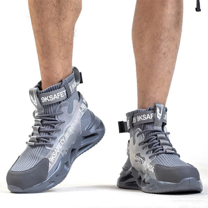 Waterproof Women Construction Funky High Cut Long Safety Men Work Steel Toe Working Industrial Fly Knit Sale Safety Boot for Men Shield Tread