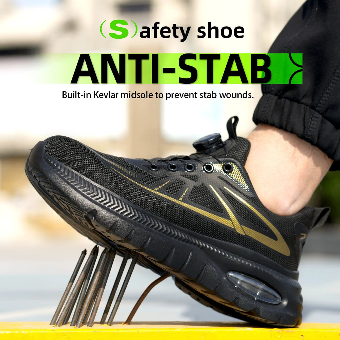 Black Tiger S1P Anti-Slip Men's Steel Toe Sneakers Lightweight Work Safety Shoes Standard Work Time Functional Factory Winter Shield Tread