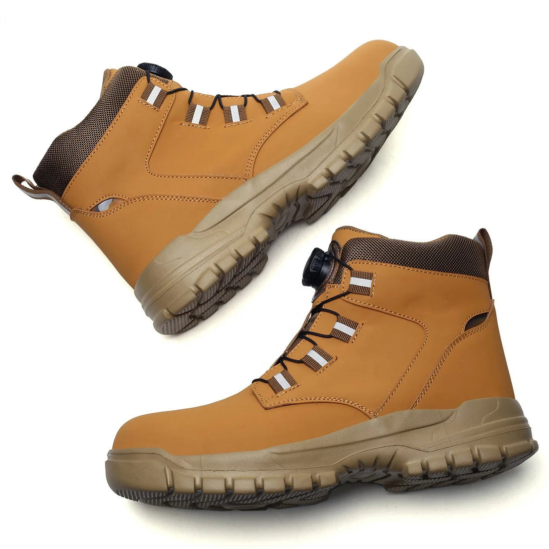 2025 Latest Ergonomic Nail Proof Quickly Lace Knob Shoelaces Mesh Lining Stelltoe Safety Shoes for Man Good Quality Shield Tread