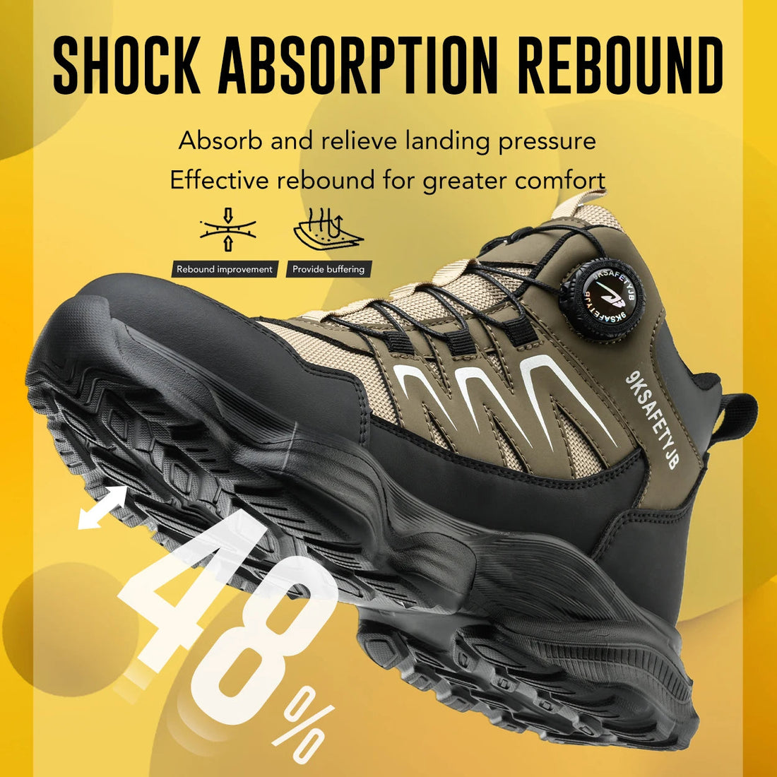 Anti Puncture Latest Ergonomic Nail Proof Quickly Lace Knob Shoelaces Mesh Lining Stelltoe Safety Shoes for Man Good Quality Shield Tread