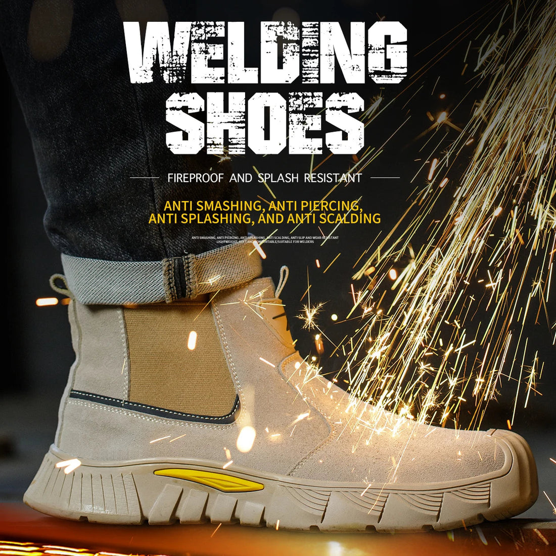 Anti-Smashing Women's Steel Toe Safety Shoes Low Cut Chelsea Design Blue Leather for Winter Welding Dropshipping Available for Shield Tread