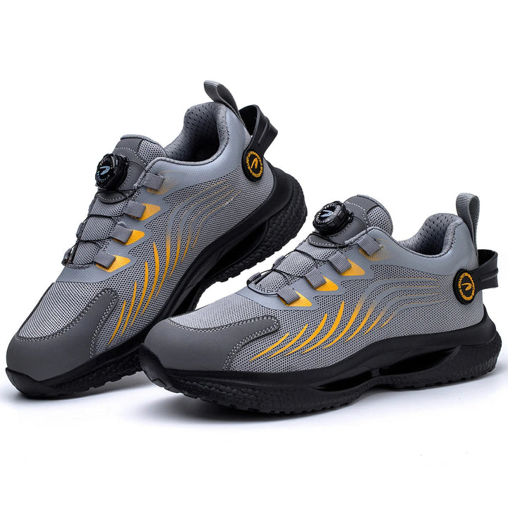 Men's New Style Quick Lacing Steel Toe Safety Shoes Summer Breathable Anti-Blocking Anti-Smashing Non-Slip Security Factory Shield Tread