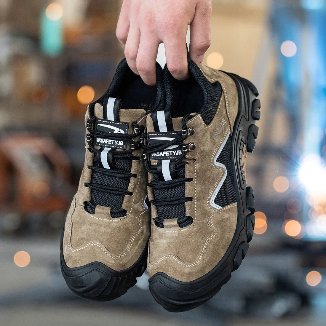 Men's Winter Welding Work Safety Boots Suede Leather Boot with Steel Toe for Factory Use Shield Tread