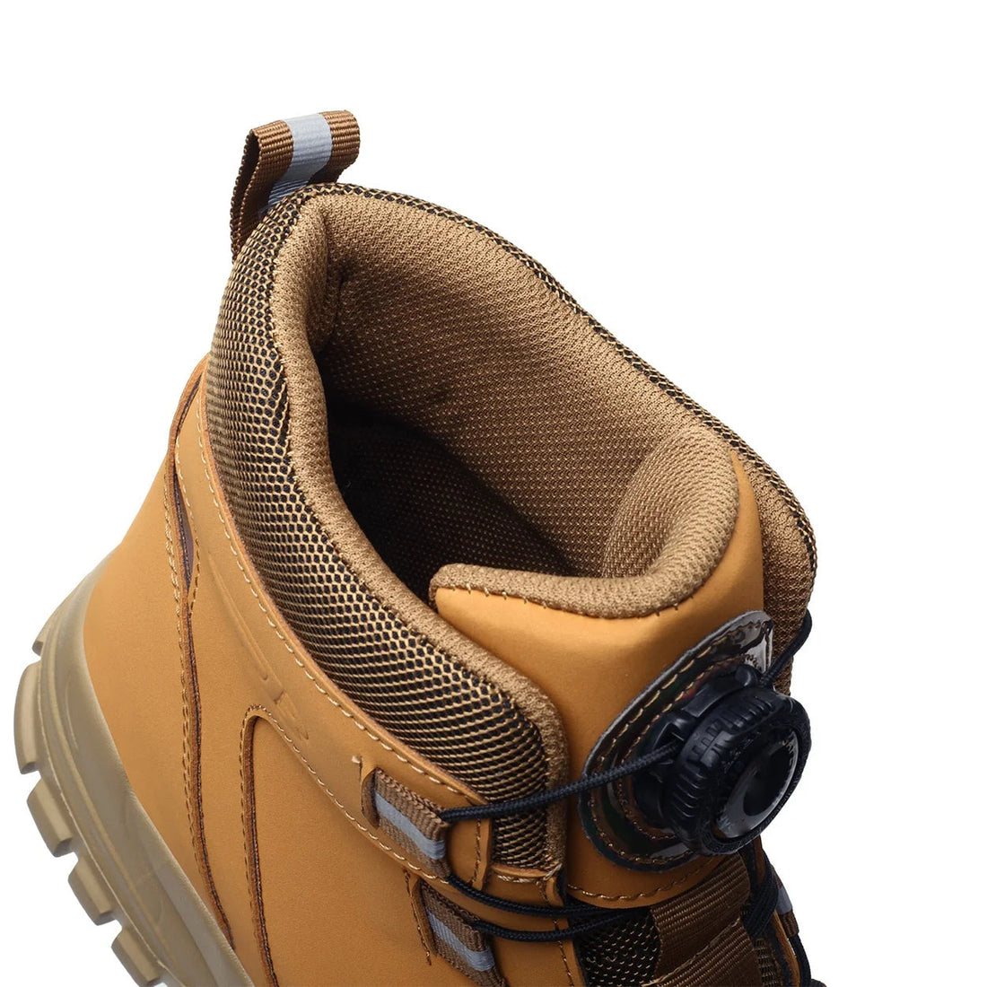 2025 Latest Ergonomic Nail Proof Quickly Lace Knob Shoelaces Mesh Lining Stelltoe Safety Shoes for Man Good Quality Shield Tread