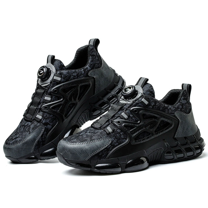 Quick Lacing Breathable Anti-smashing Specifications Metal Non slip Security Guard Work Men Steel Toe Safety Shoes Shield Tread