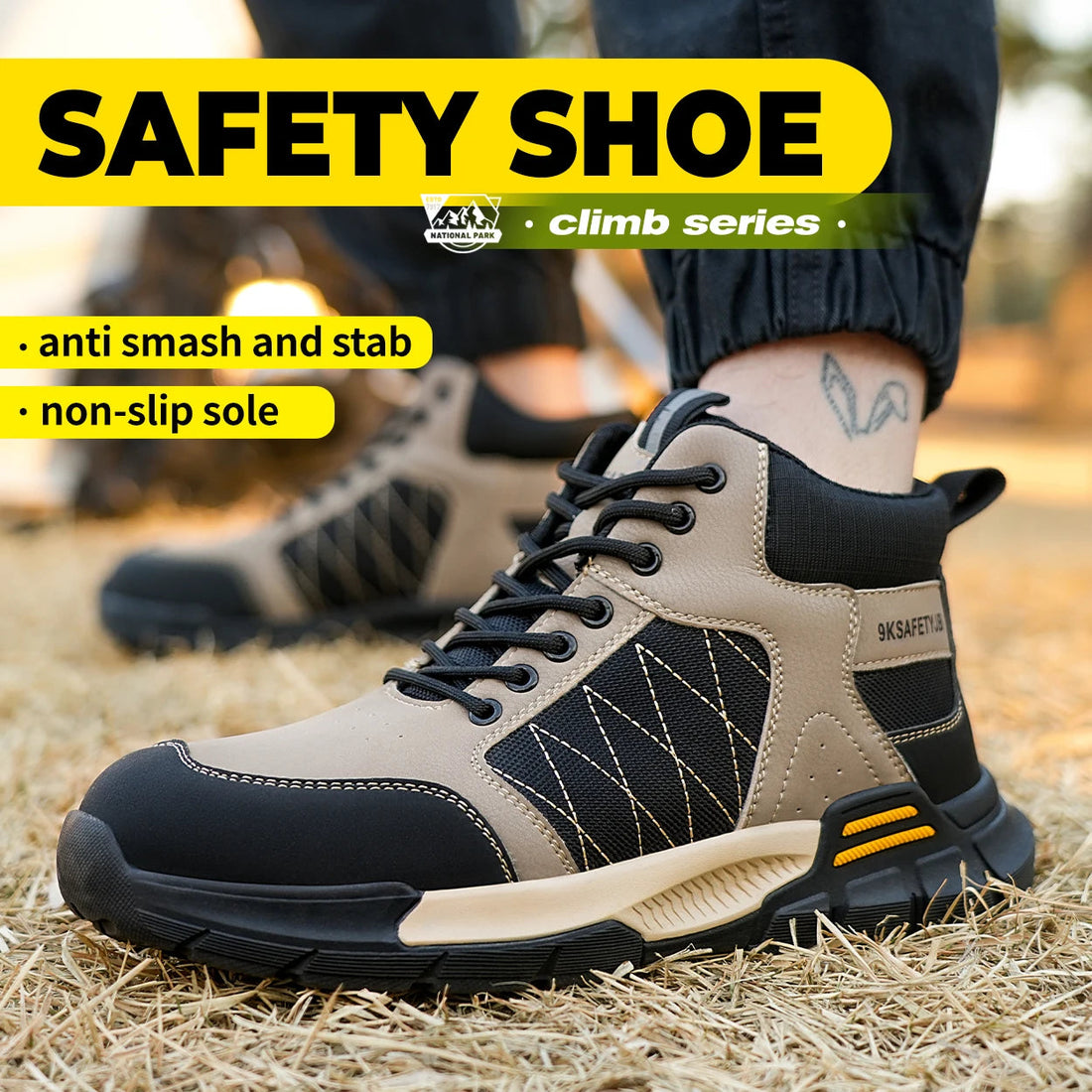 Super Lightweight Breathable Armored Suede Hard Men Plastic Steel Toe Work Women Specifications Safety Shoes for Engineers Shield Tread