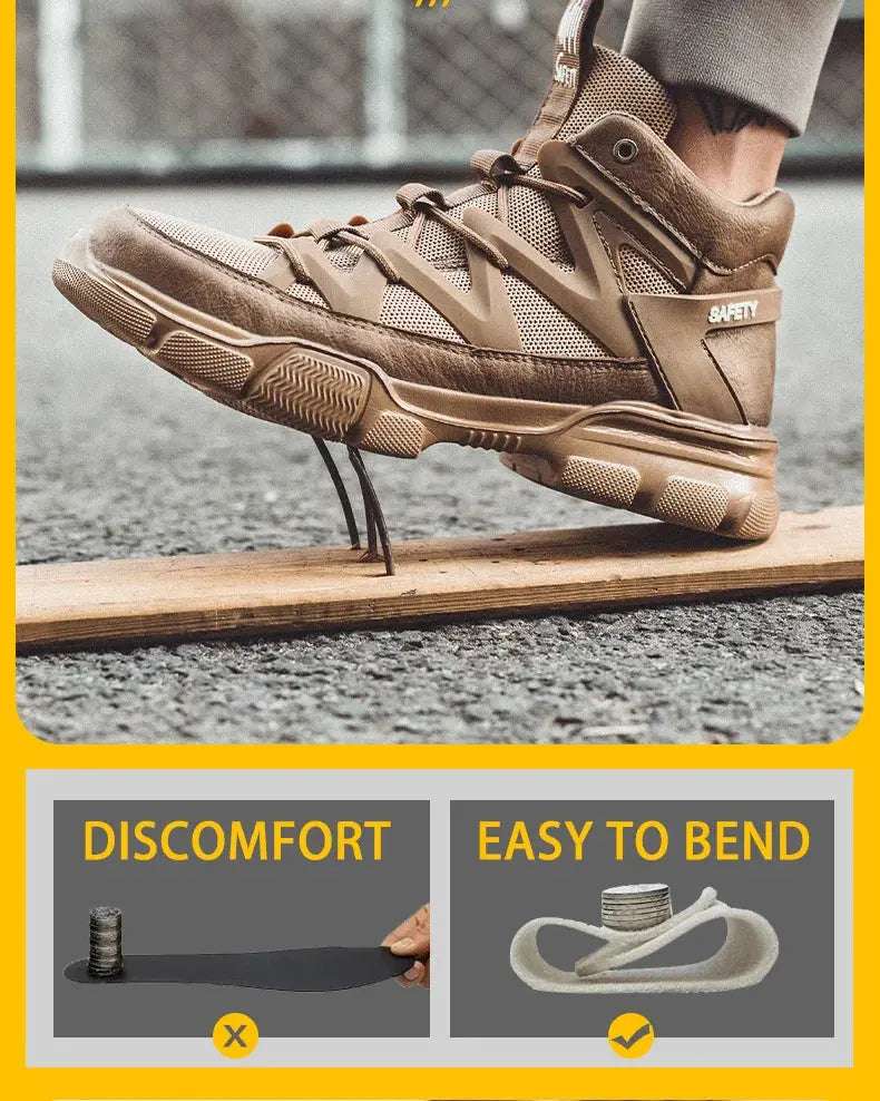 Shield Tread Slip-Resistant Safety Shoes for Work 14:771#Black;200000124:100010482