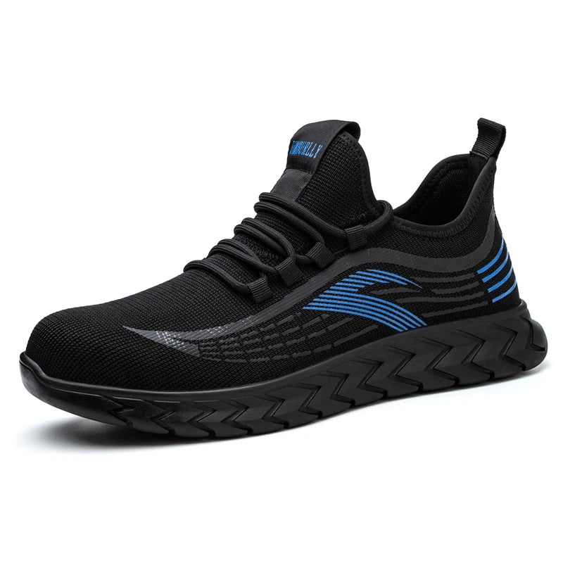 Women's Lightweight Breathable Mesh Upper Sports Safety Shoes Anti-Slip Steel Toe Low Cut Winter Construction Features Summer Shield Tread