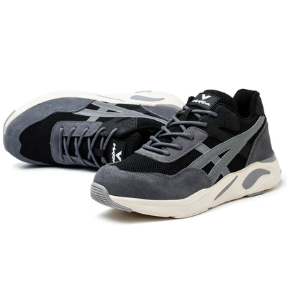 High Quality Suede Leather Mesh Sport Safety Shoes with Steel Toe Anti-Slip Rubber PU Sole Safe Color Block-for Summer Winter Shield Tread