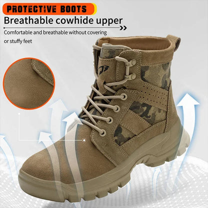 Steel Toe Kevlar Work Boots: Anti-Slip, Outdoor, Durable Shield Tread