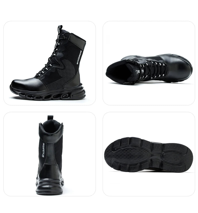 Steel Toe Leather Work Boots: Anti-Puncture, Durable Shield Tread