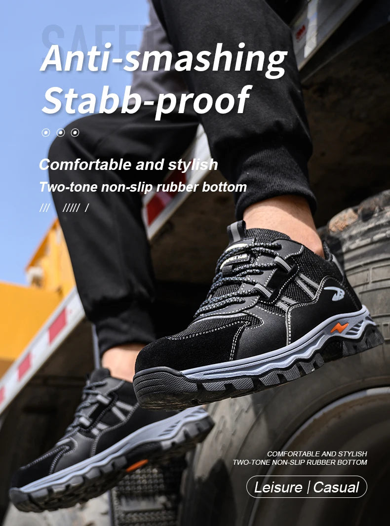 Breathable Steel Toe Work Shoes: Anti-Impact, Comfortable Shield Tread