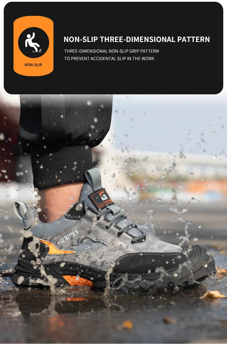 Cowhide Steel Toe Safety Shoes: Breathable, Indestructible Boots Shield Tread