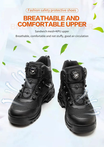 Knob Lacing Steel Toe Work Boots: Anti-Smash, Puncture-Proof Shield Tread