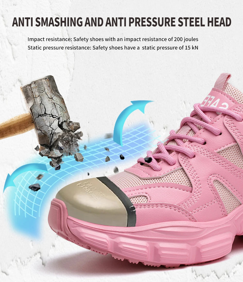 Women's Lightweight Steel Toe Sneakers: Fashion, Elegant Shield Tread