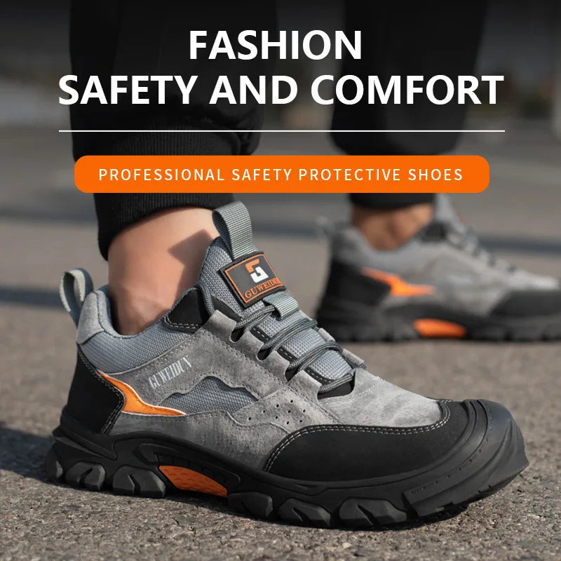 Cowhide Steel Toe Safety Shoes: Breathable, Indestructible Boots Shield Tread