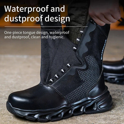 Steel Toe Leather Work Boots: Anti-Puncture, Durable Shield Tread