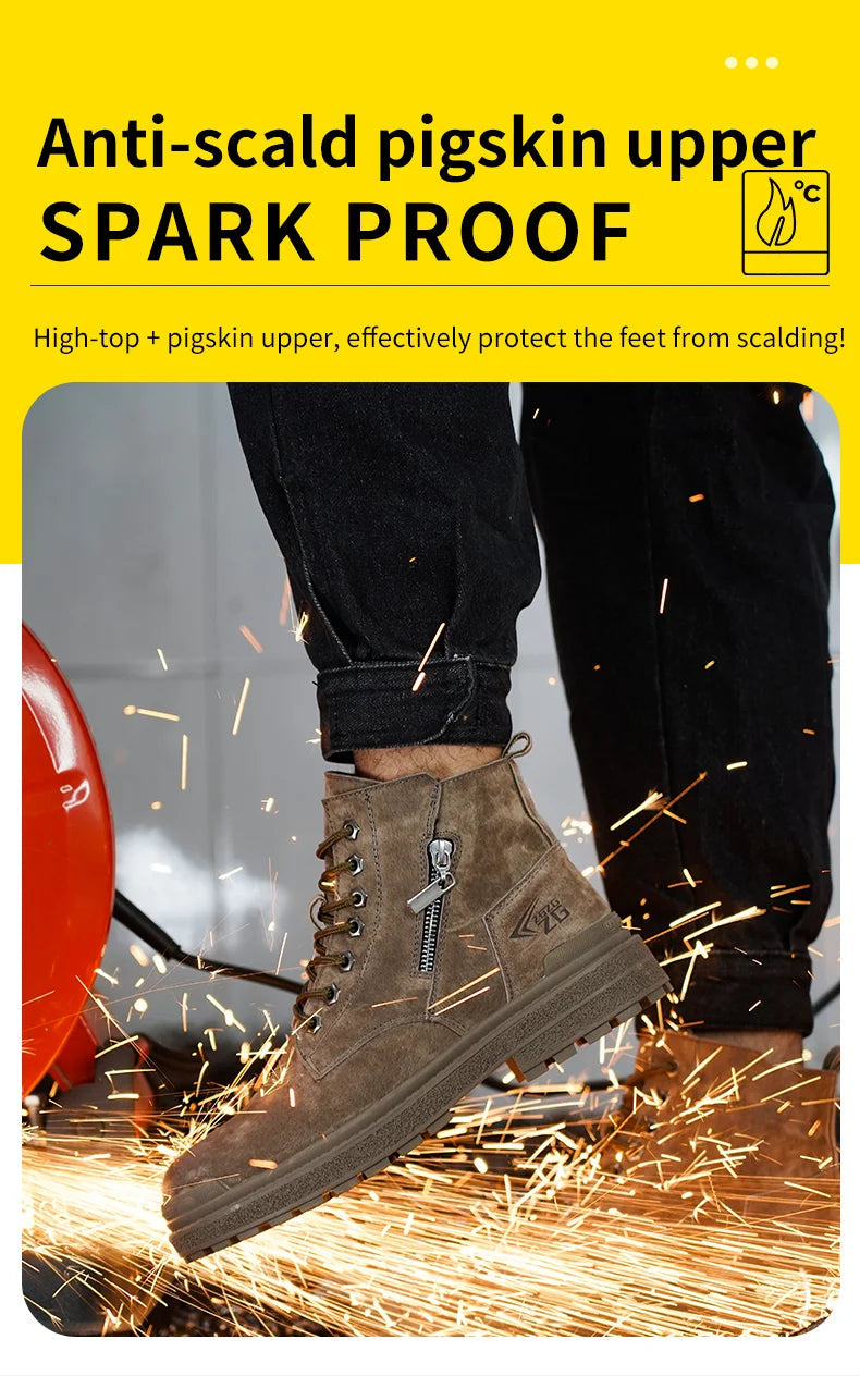 Shield Tread ProGuard Pig Skin Anti-Scald Welding Safety Boots Shield Tread