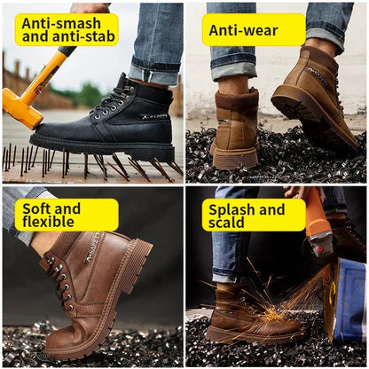 Steel Toe Work Boots Men: Indestructible, Puncture Proof, Leather Shield Tread