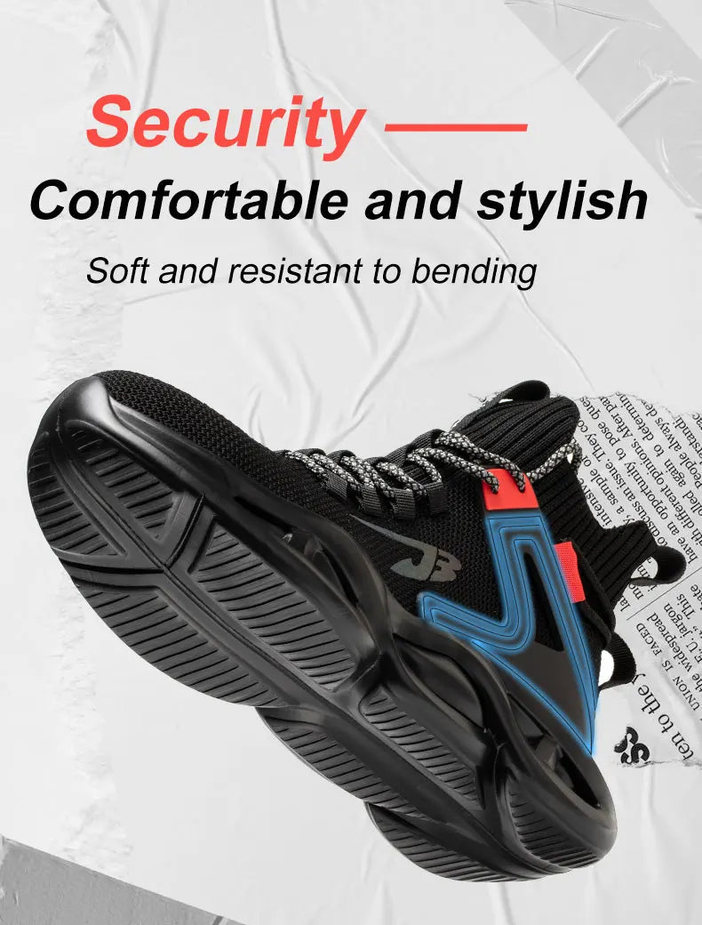 Breathable Steel Toe Safety Sneakers: Puncture-Proof, Lightweight Shield Tread