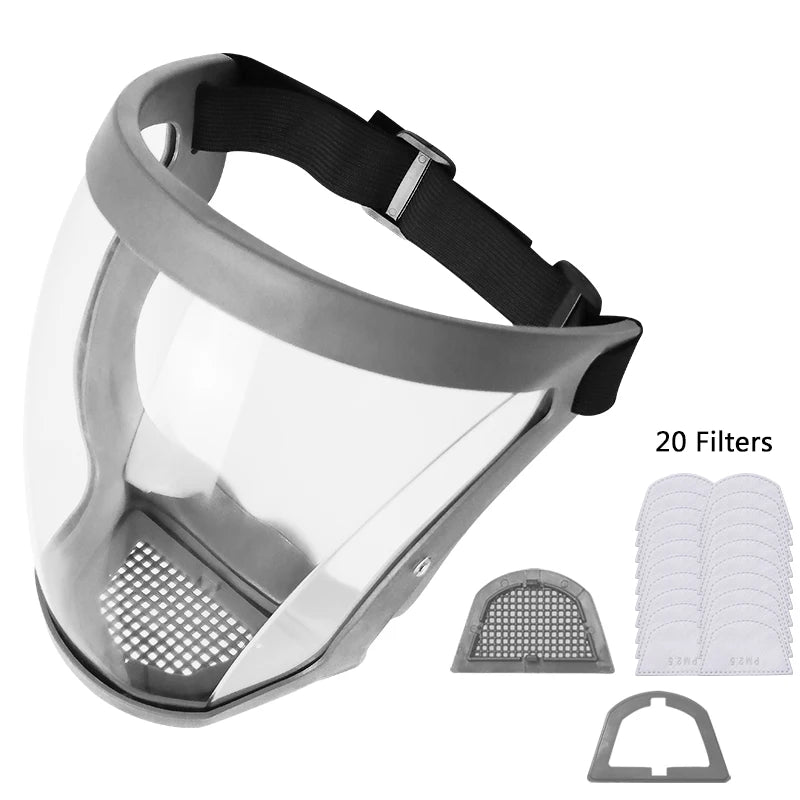 Transparent Face Mask: Splashproof, Protective, Head Cover Safety Shield Tread