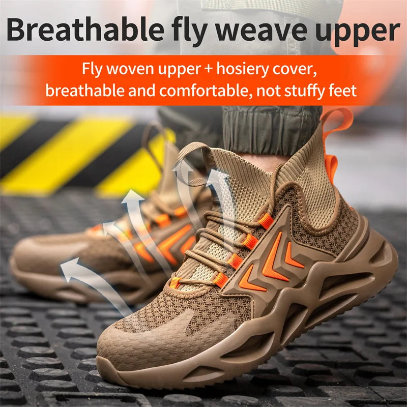 Breathable Steel Toe Work Shoes Men: Industrial, Safe Shield Tread