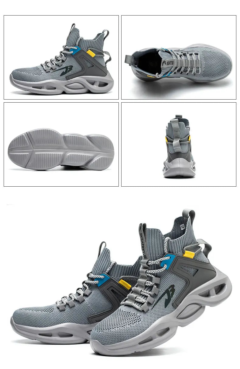 Breathable Steel Toe Safety Sneakers: Puncture-Proof, Lightweight Shield Tread