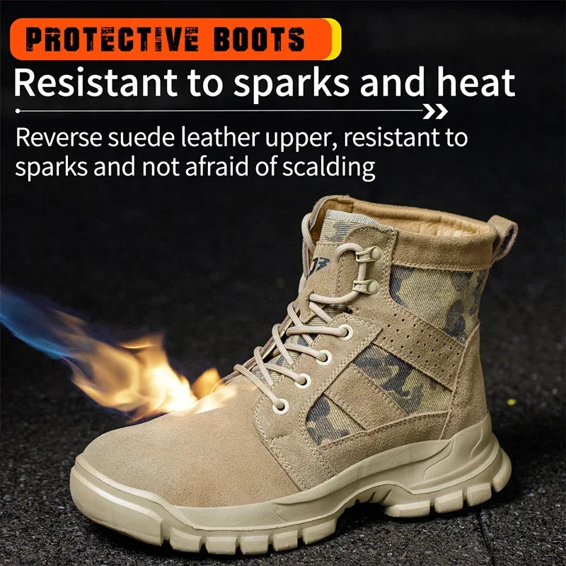 Steel Toe Kevlar Work Boots: Anti-Slip, Outdoor, Durable Shield Tread