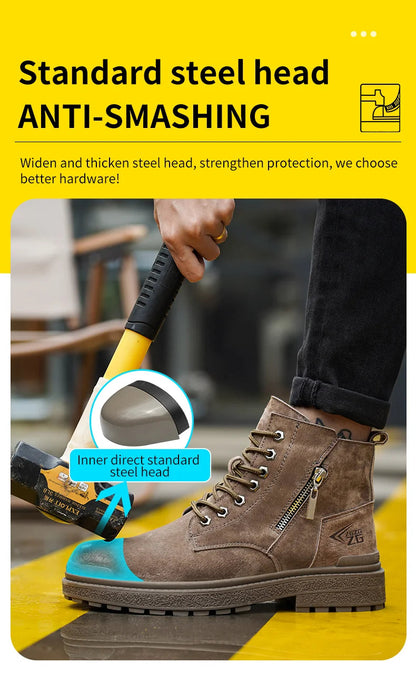 Shield Tread ProGuard Pig Skin Anti-Scald Welding Safety Boots Shield Tread