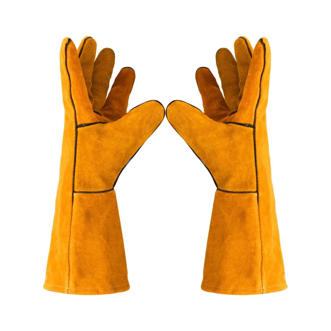 Leather Welding Gloves: Heat Resistant, Fire Proof Work Shield Tread