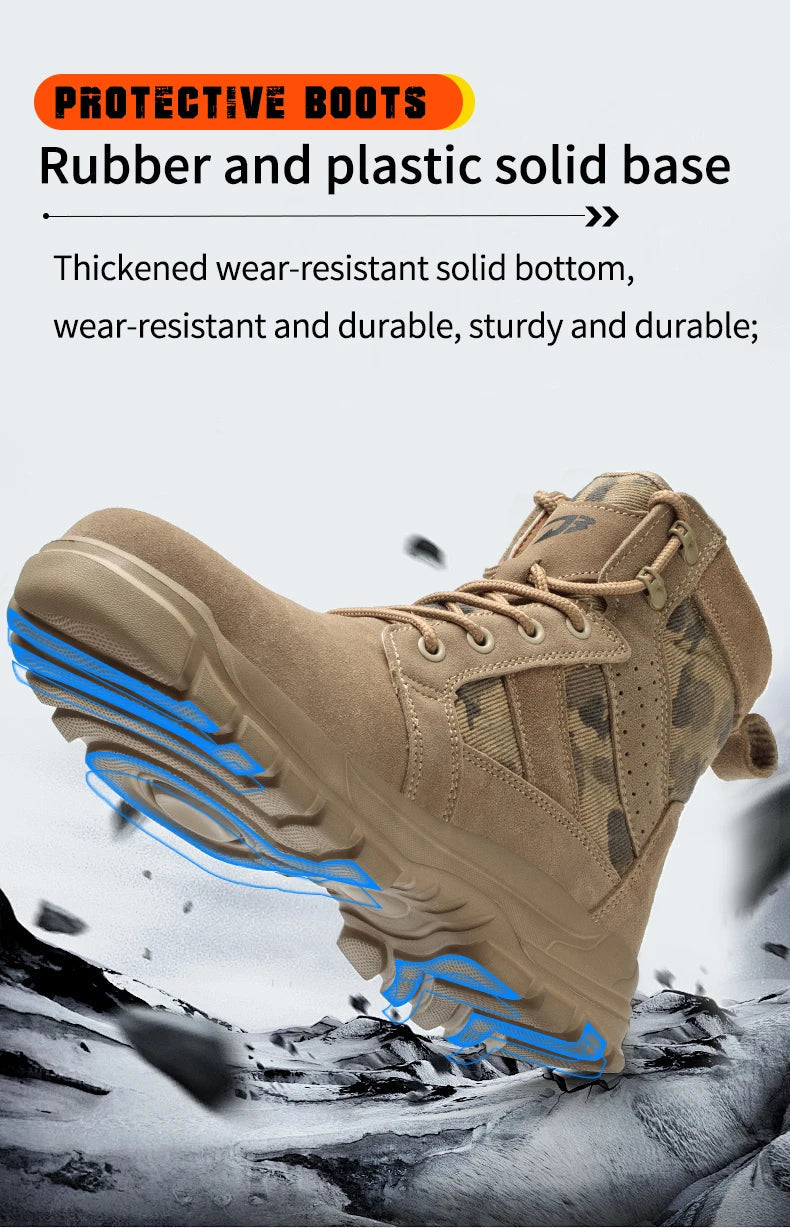 Steel Toe Kevlar Work Boots: Anti-Slip, Outdoor, Durable Shield Tread