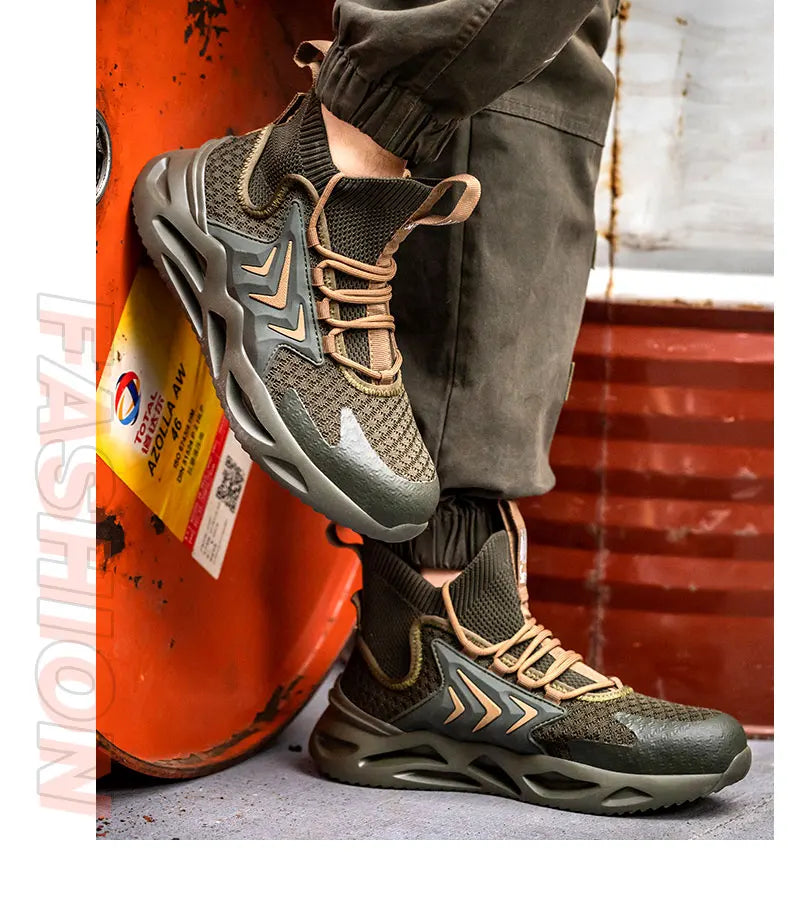 Breathable Steel Toe Work Shoes Men: Industrial, Safe Shield Tread