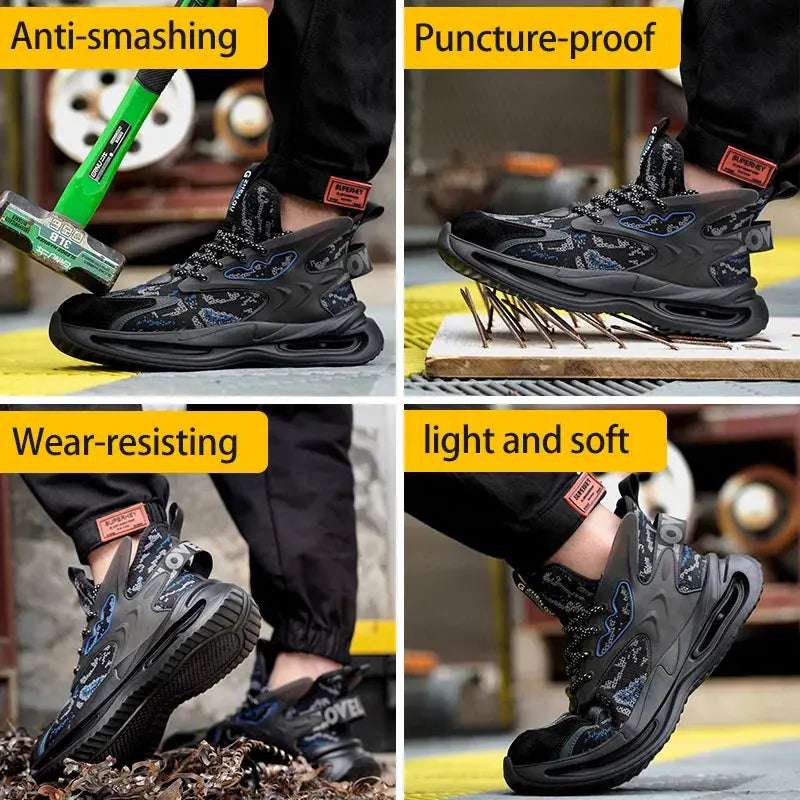 Shield Tread Lightweight Steel Toe Shoes for Safety 14:4602#Black 8819;200000124:200000898