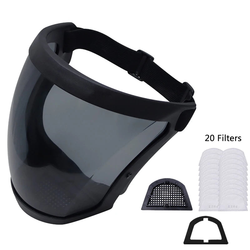 Transparent Face Mask: Splashproof, Protective, Head Cover Safety Shield Tread